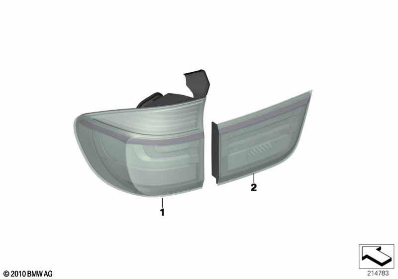 Genuine Rear Light Lamp Facelift LED In Trunk Lid Left N/S Side 63 21 7 227 793 view 2