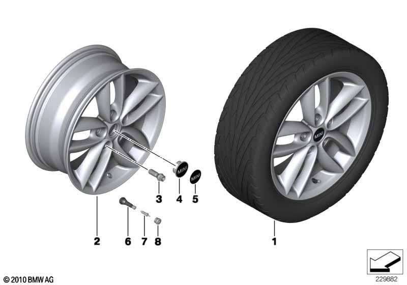 Genuine 17" Alloy Wheel 5-Star Double-Spoke R124 Anthracite 36 10 9 804 371 view 3