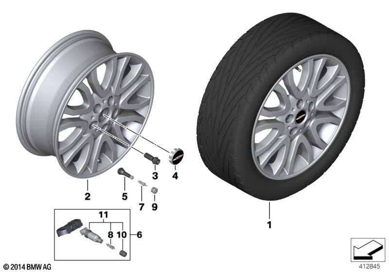 Genuine 18" Light Alloy Disc Wheel Bright Turned 7Jx18 ET54 36 11 6 855 113 view 3