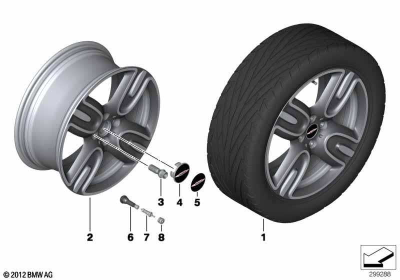 Genuine 17" Inch JCW Light Alloy Wheel GP2 R136 Matt Black 36 11 6 856 220 view 3
