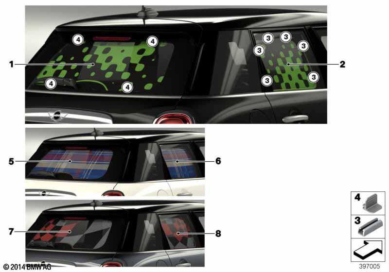Genuine Rear Side Windows Sun Visor Blind Protector JCW Pro 51 46 2 358 066 view 3