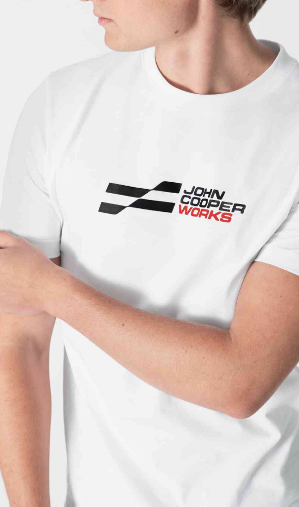 Genuine JCW Logo Mens T Shirt White Tee Top Short Sleeve Semi Loose Fit view 3