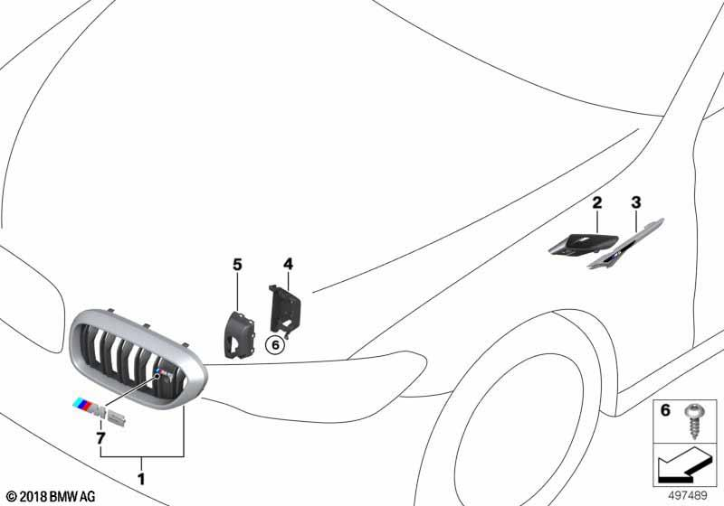 Genuine Front Right Driver Side OS Offside Grille First Edition 51 13 8 076 042 view 3